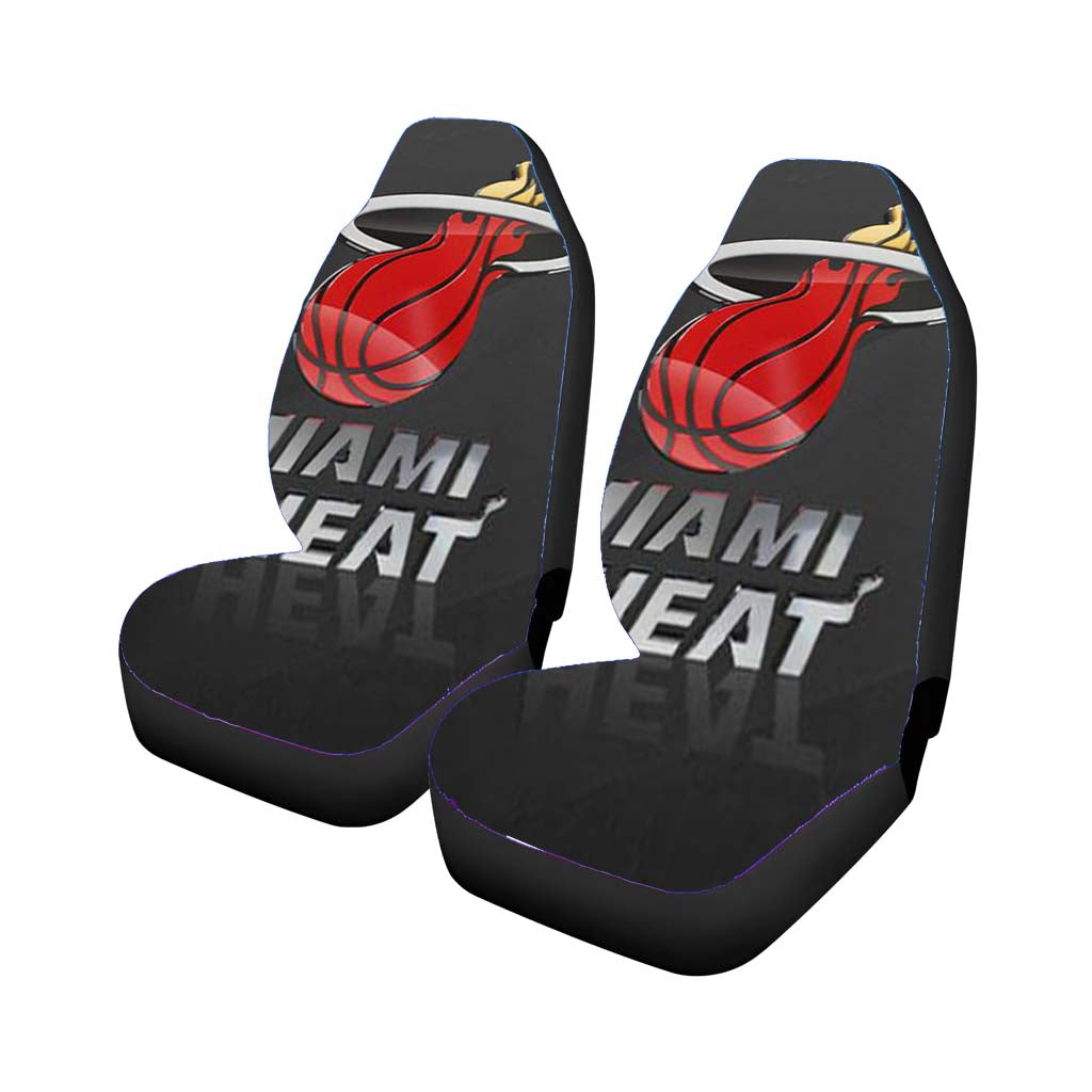 miami heat metal glossy logo Car Seat Covers