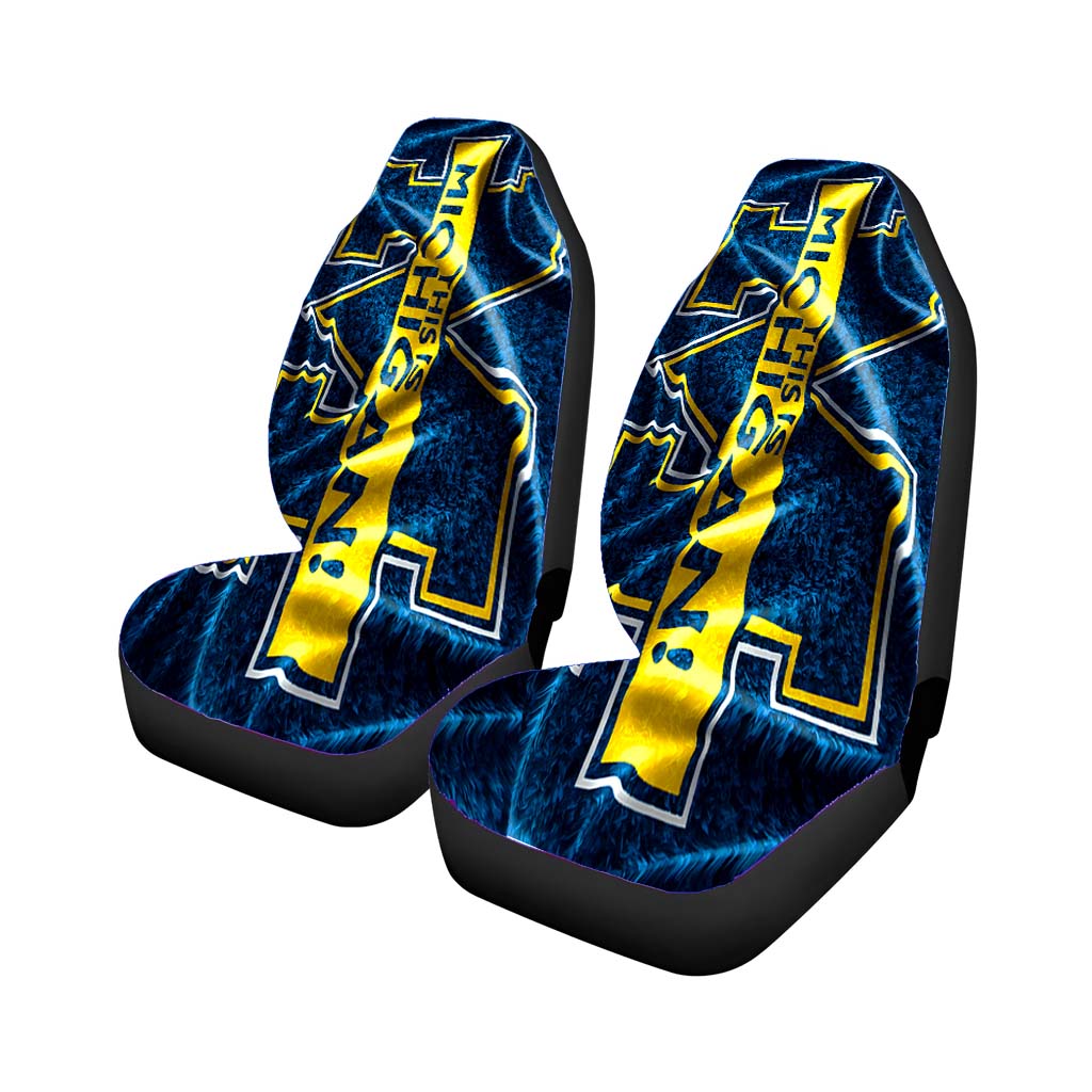 michigan flag art blue Car Seat Covers