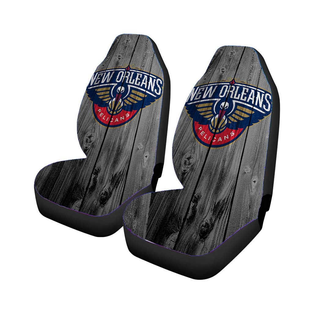 new orleans pelican nba logo dark wood wallpaper Car Seat Covers
