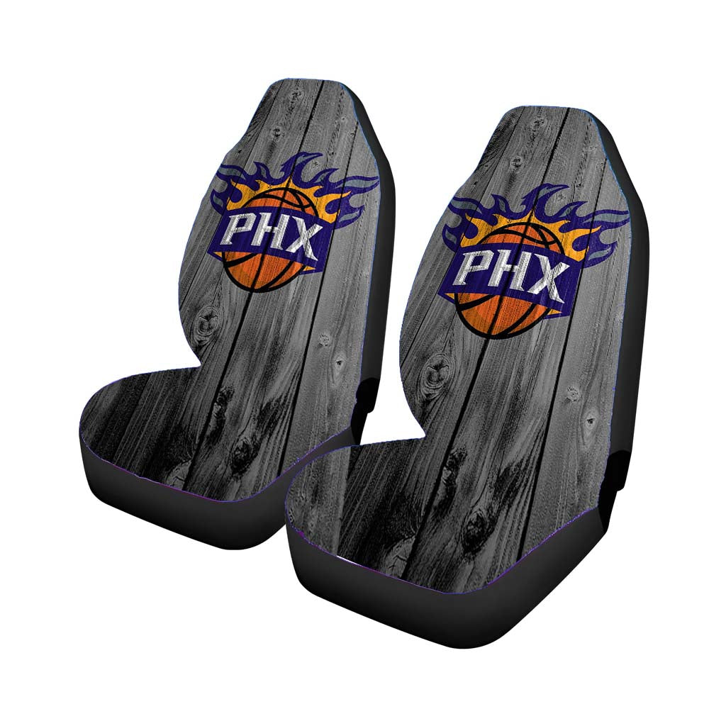 new phoenix suns nba logo dark wood wallpaper Car Seat Covers