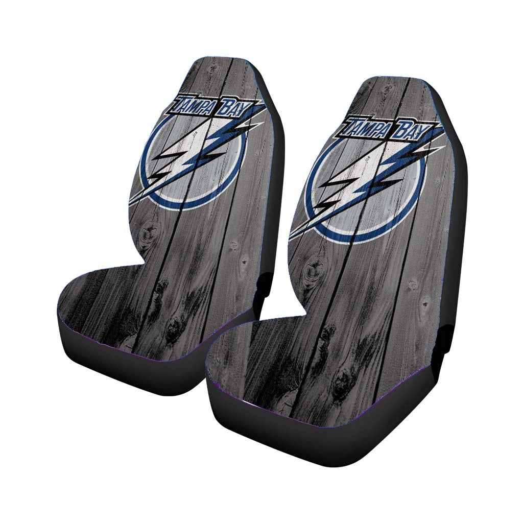 new tampa bay lightning nhl logo dark wood wallpaper Car Seat Covers