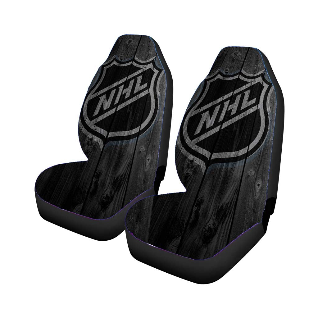nhl hockey logo dark wood wallpaper Car Seat Covers