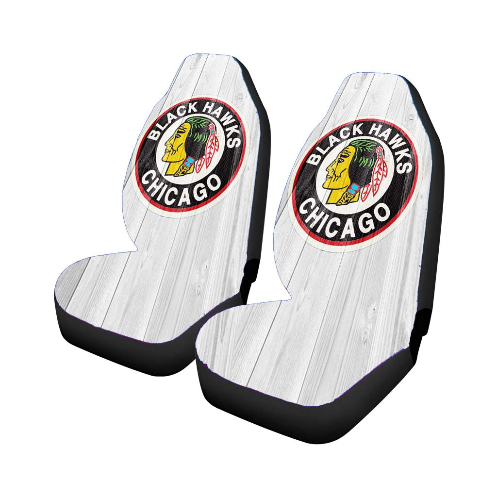 old chicago blackhawks nhl logo white wood wallpaper Car Seat Covers