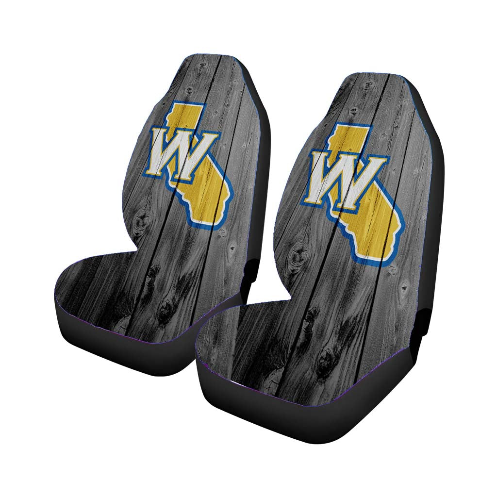 old golden state warriors logo dark wood wallpaper Car Seat Covers