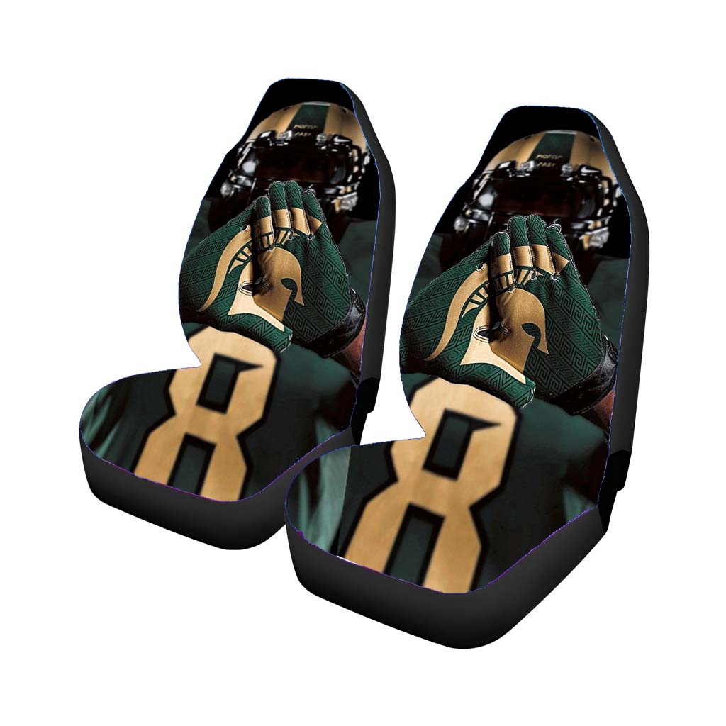 spartan football from michigan Car Seat Covers