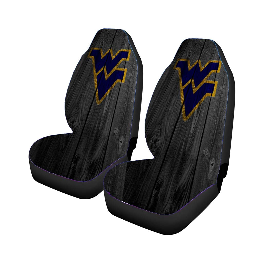 west virginia football logo logo dark wood wallpaper Car Seat Covers