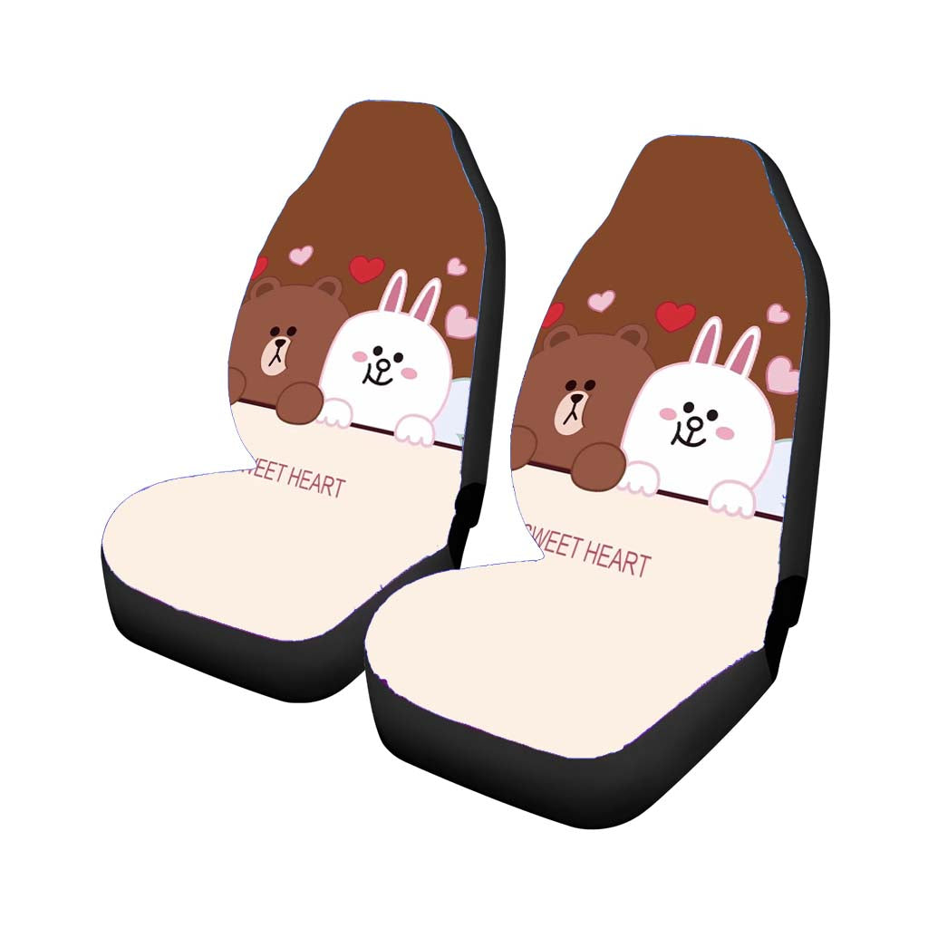 Line Cute Couple Car Seat Covers