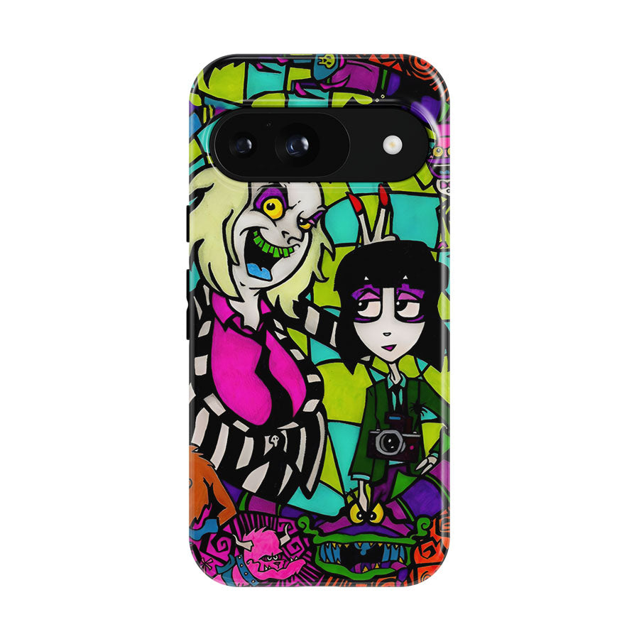 Beetlejuice Tim Burton Cartoon Glass Google Pixel 9 | 10 Pro Case