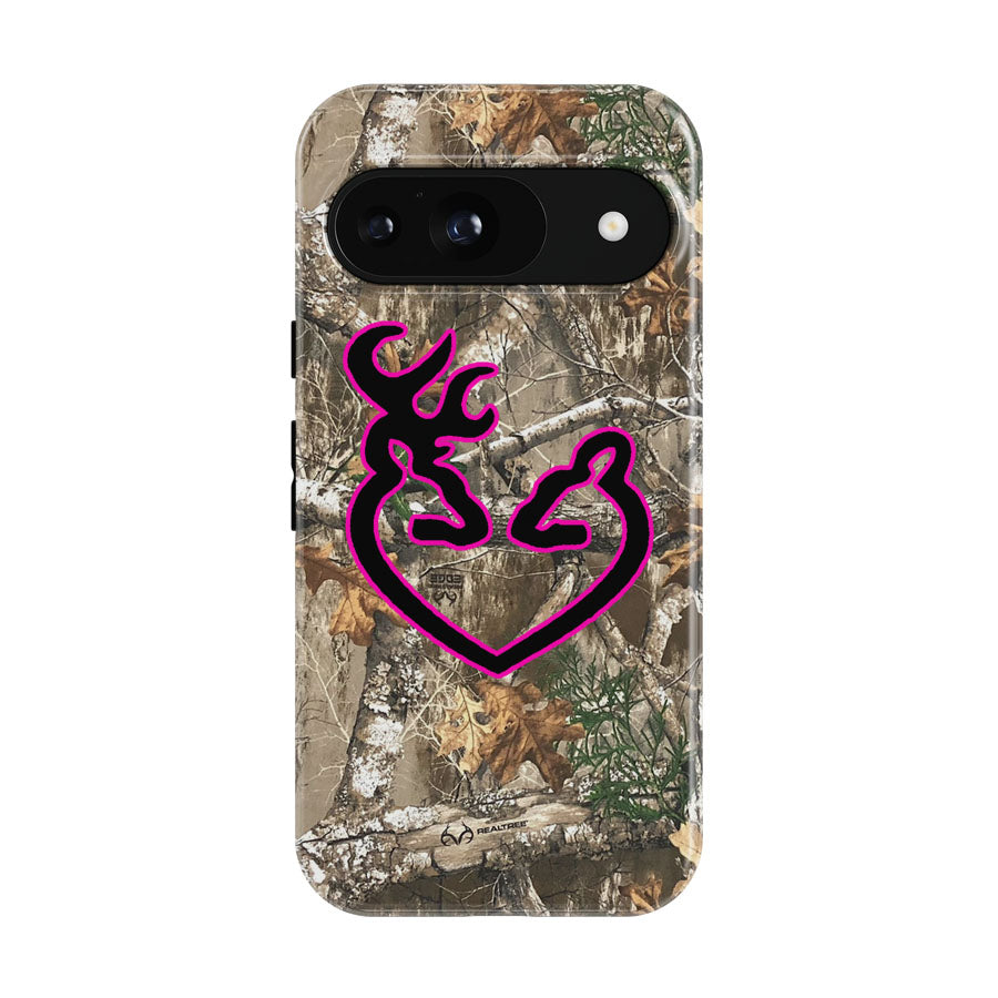 Black Pink Loving Browning Deer Realtree Google Pixel 9 | 10 Pro Case