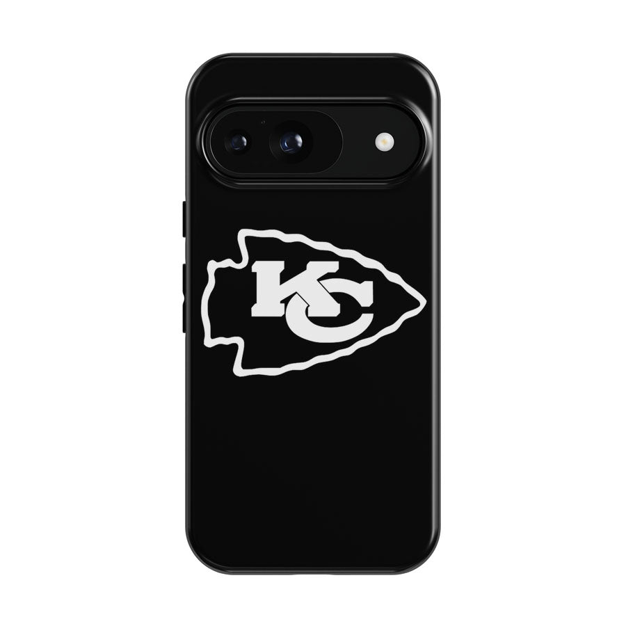 Black White Kansas City Chiefs Logo Google Pixel 9 | 10 Pro Case
