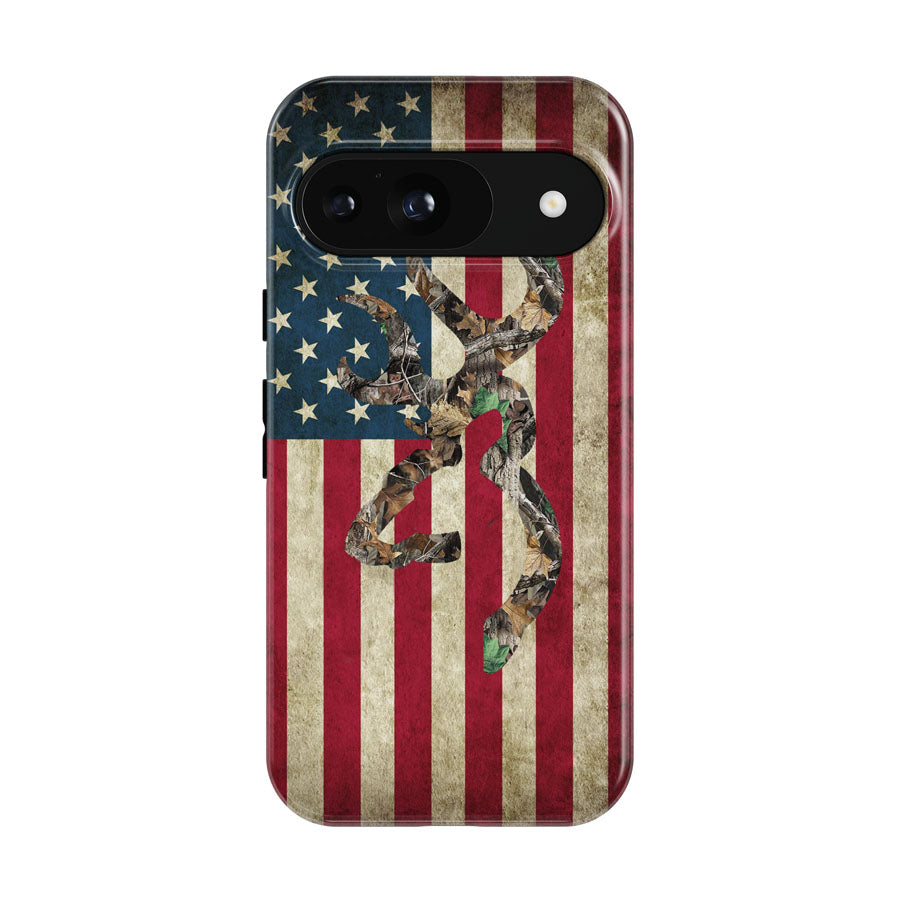 Browning Deer Real Tree Camo Usa Flag Google Pixel 9 | 10 Pro Case