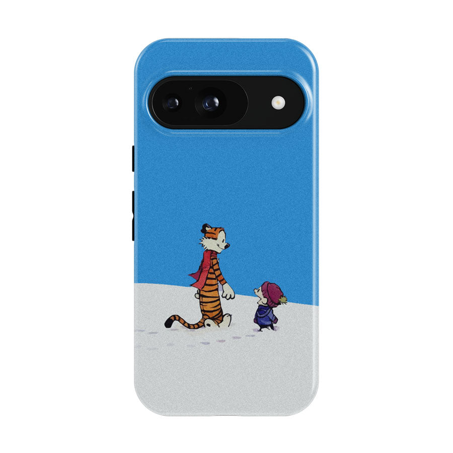 Calvin And Hobbes Christmas Snow Google Pixel 9 | 10 Pro Case