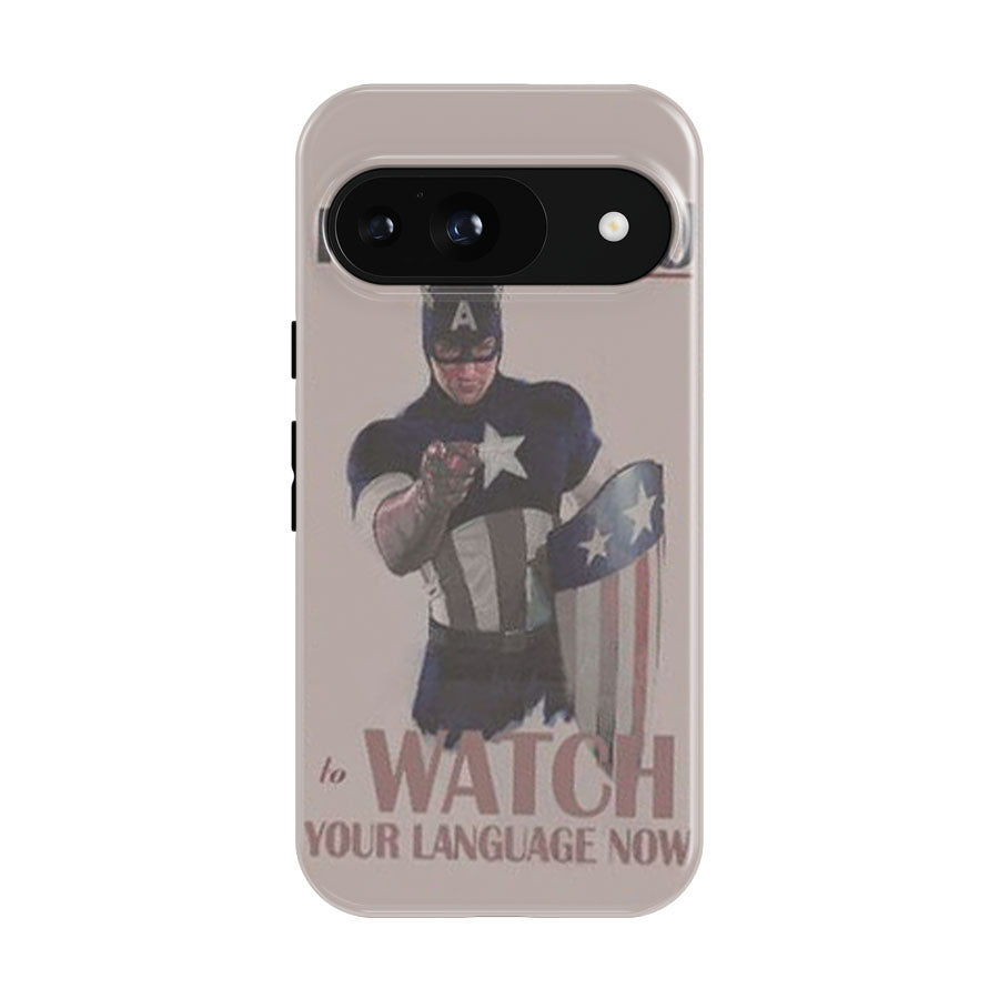 Captain America Watch Language Quotes Google Pixel 9 | 10 Pro Case