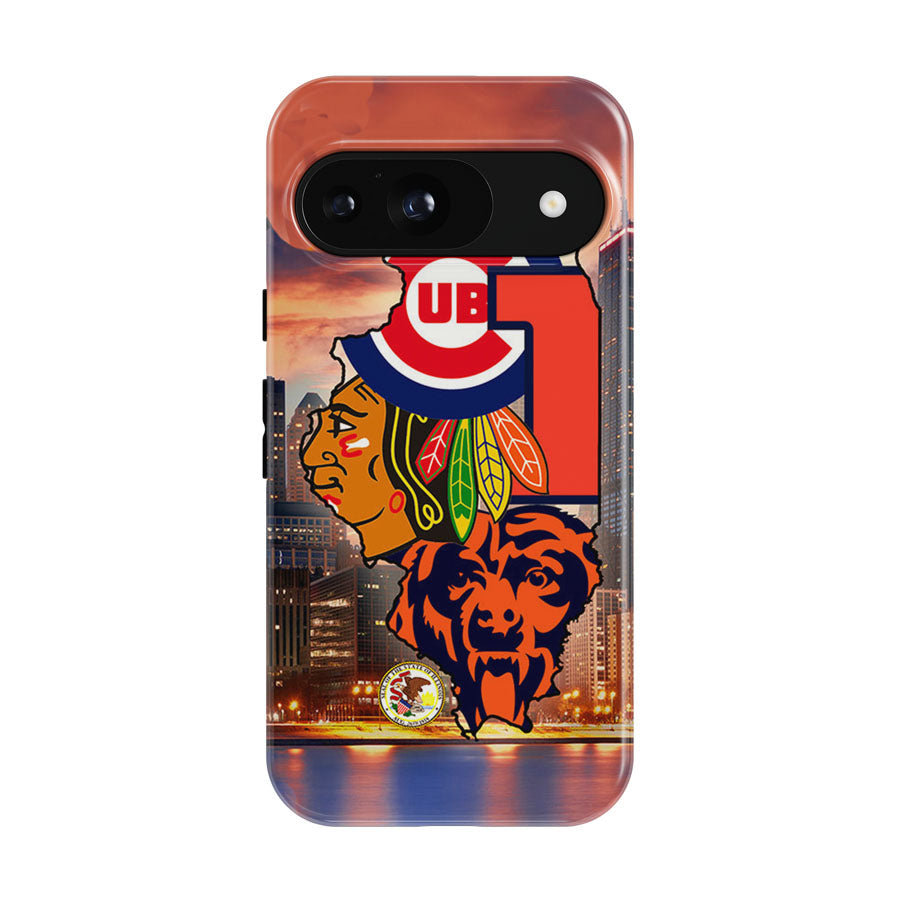Chicago Cubs Bears Blackhawks 1 Google Pixel 9 | 10 Pro Case
