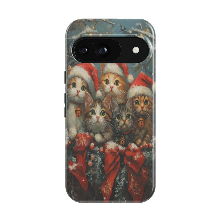 Christmas Santa Hat Kittens Google Pixel 9 | 10 Pro Case