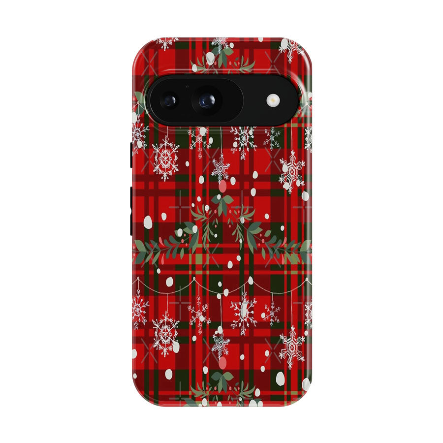 Christmas Snowflake Tartan Google Pixel 9 | 10 Pro Case