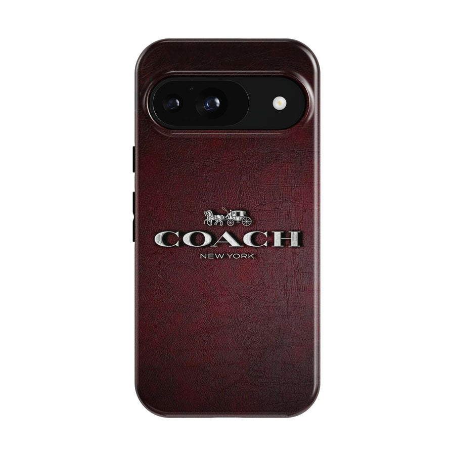 Coach New York Logo Leather Google Pixel 9 | 10 Pro Case