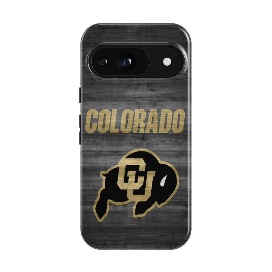Colorado Buffaloes University Logo Dark Wood Google Pixel 9 | 10 Pro Case