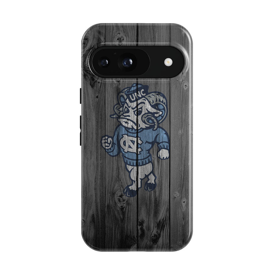 Colosseum North Carolina Tar Heels Strutting Ram Logo Dark Wood Google Pixel 9 | 10 Pro Case