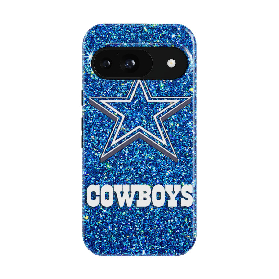Dallas Cowboys Blue Sparkling Glitter Google Pixel 9 | 10 Pro Case