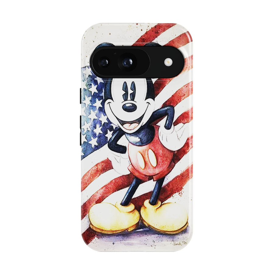 Dinsey Mickey Mouse Retro Usa Flag Google Pixel 9 | 10 Pro Case