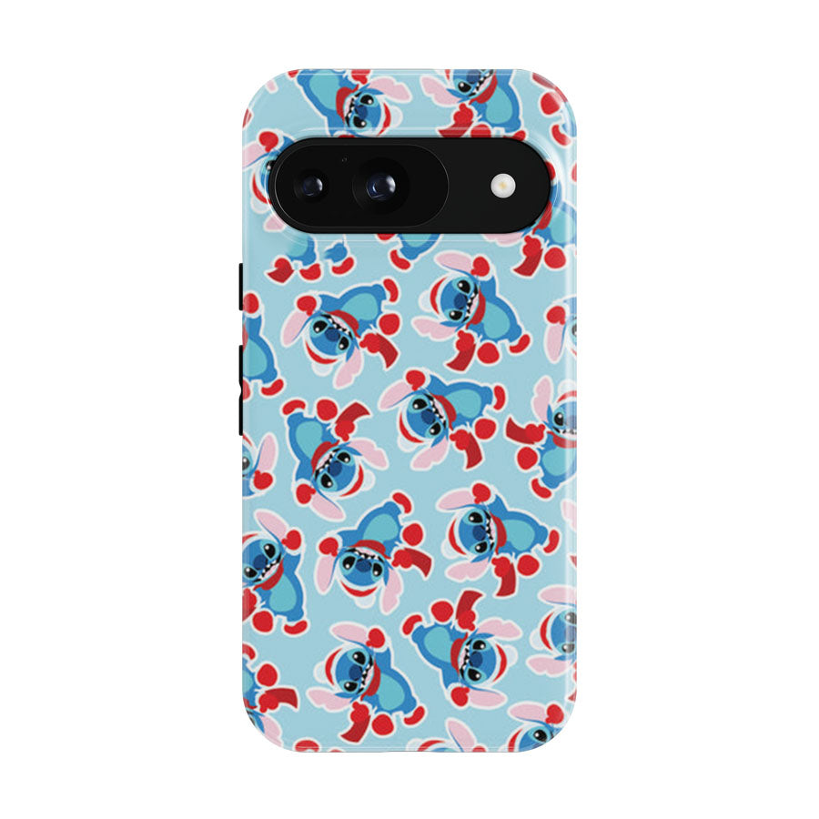 Disney Christmas Blue Alien Christmas Pattern Google Pixel 9 | 10 Pro Case
