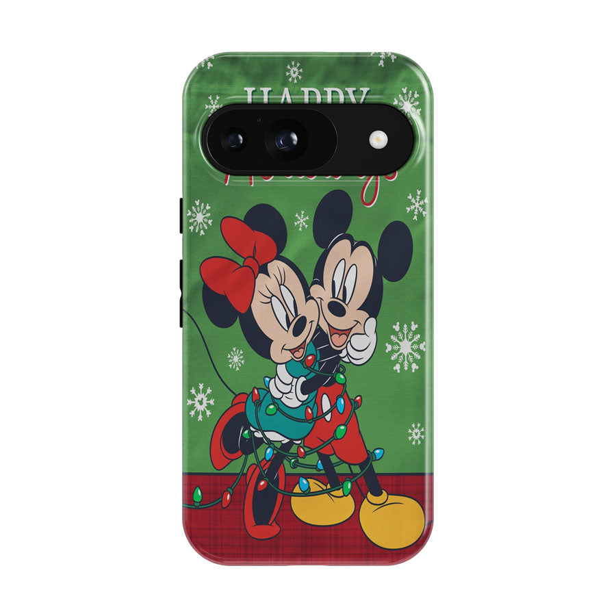 Disney Mickey And Minnie Christmas Light Tangle Google Pixel 9 | 10 Pro Case