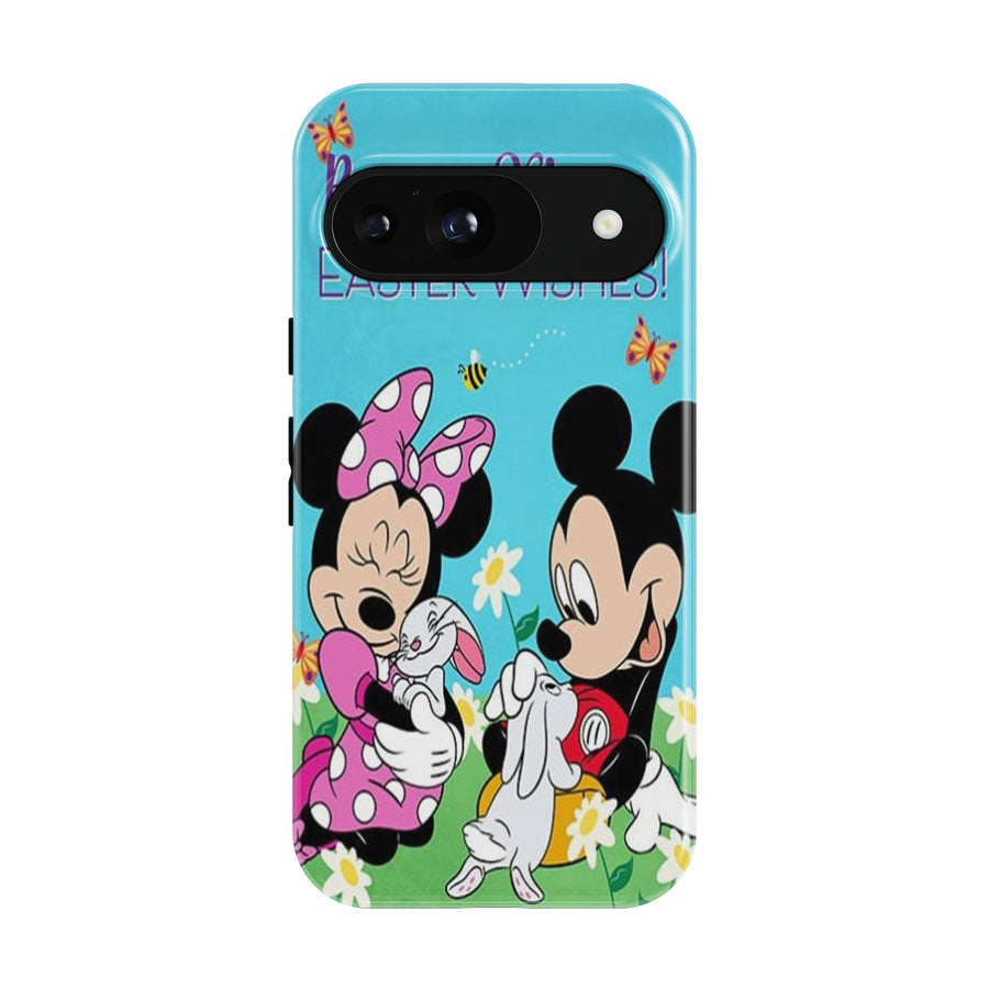 Easter Bunny Kisses Mickey And Minnie Google Pixel 9 | 10 Pro Case