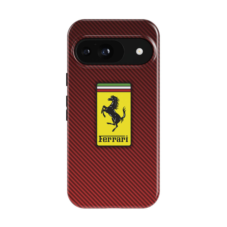 Ferrari Red Carbon Fiber Google Pixel 9 | 10 Pro Case