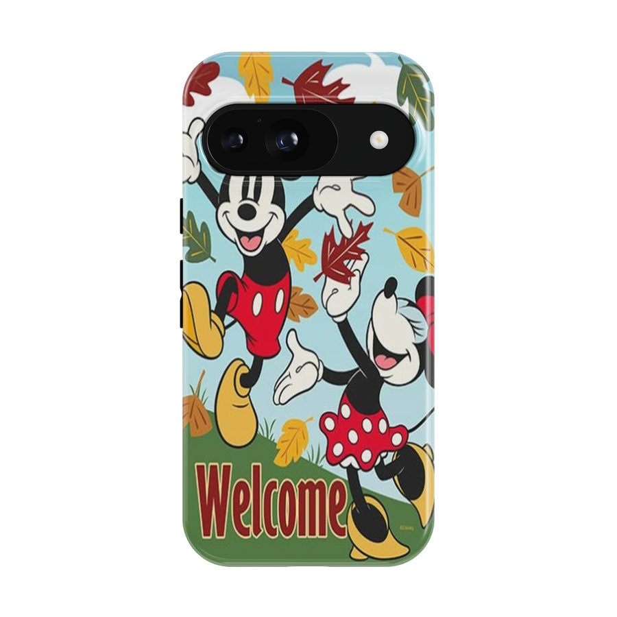 Happy Fall Leaves Mickey And Minnie Google Pixel 9 | 10 Pro Case