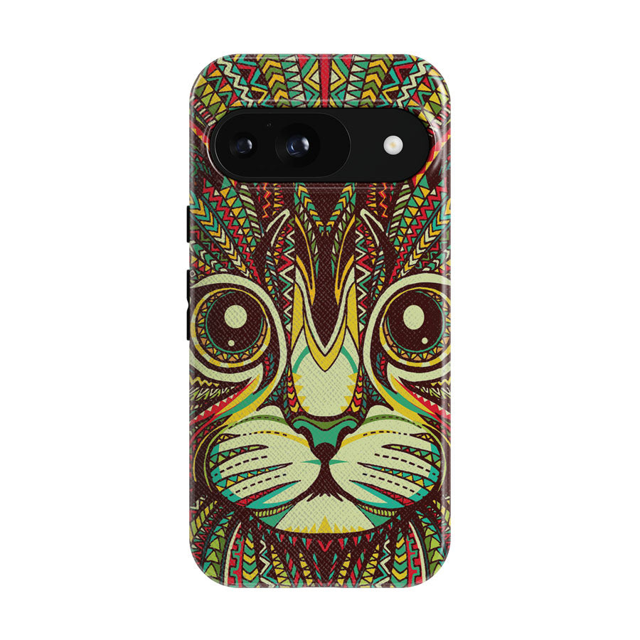 Kitten Aztec Pattern Google Pixel 9 | 10 Pro Case
