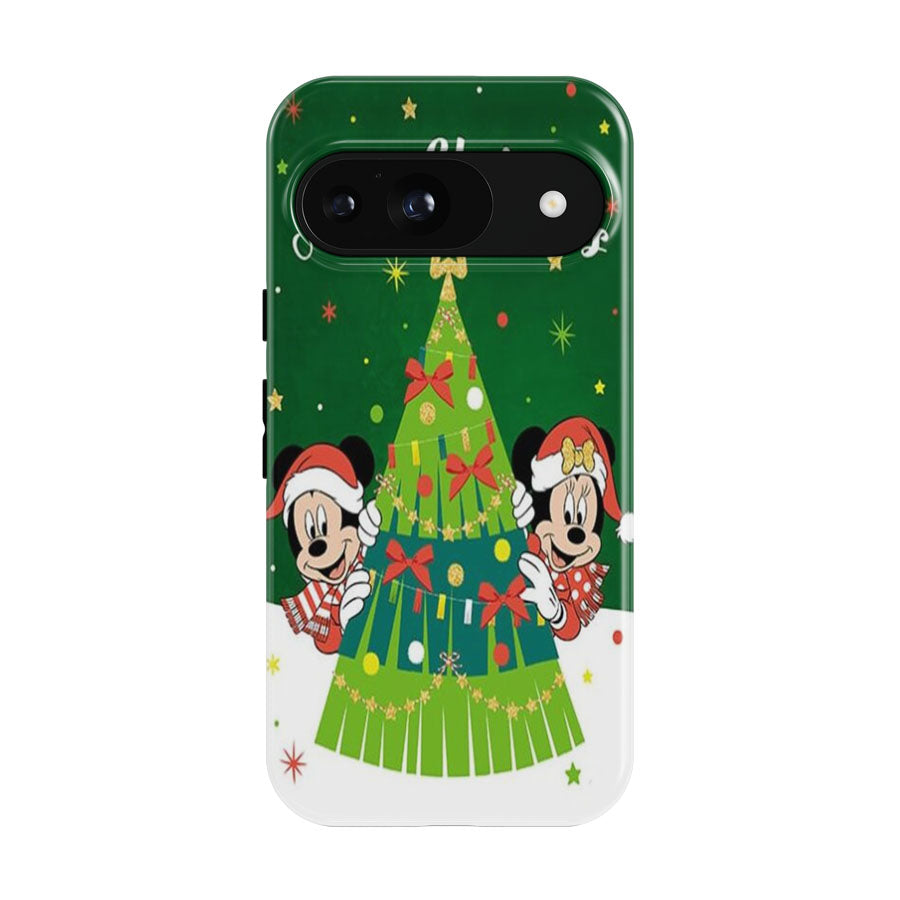 Merry Christmas Mickey And Minnie Tree Google Pixel 9 | 10 Pro Case