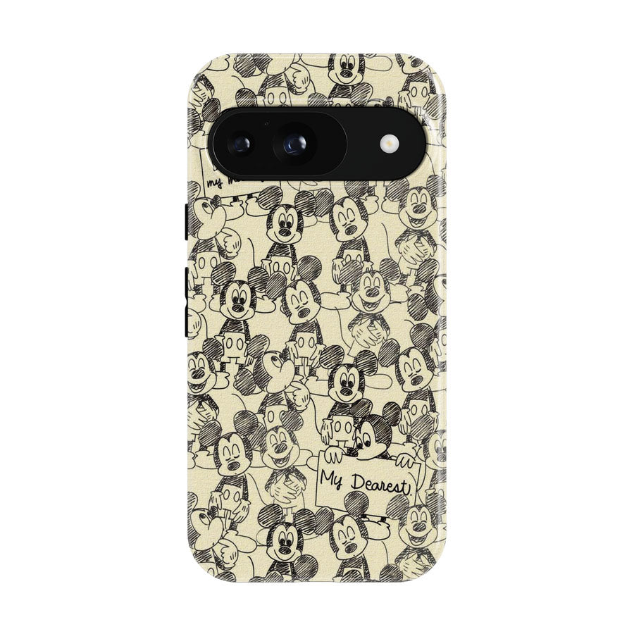 Mickey Mouse Pattern Canvas Silhouette Google Pixel 9 | 10 Pro Case