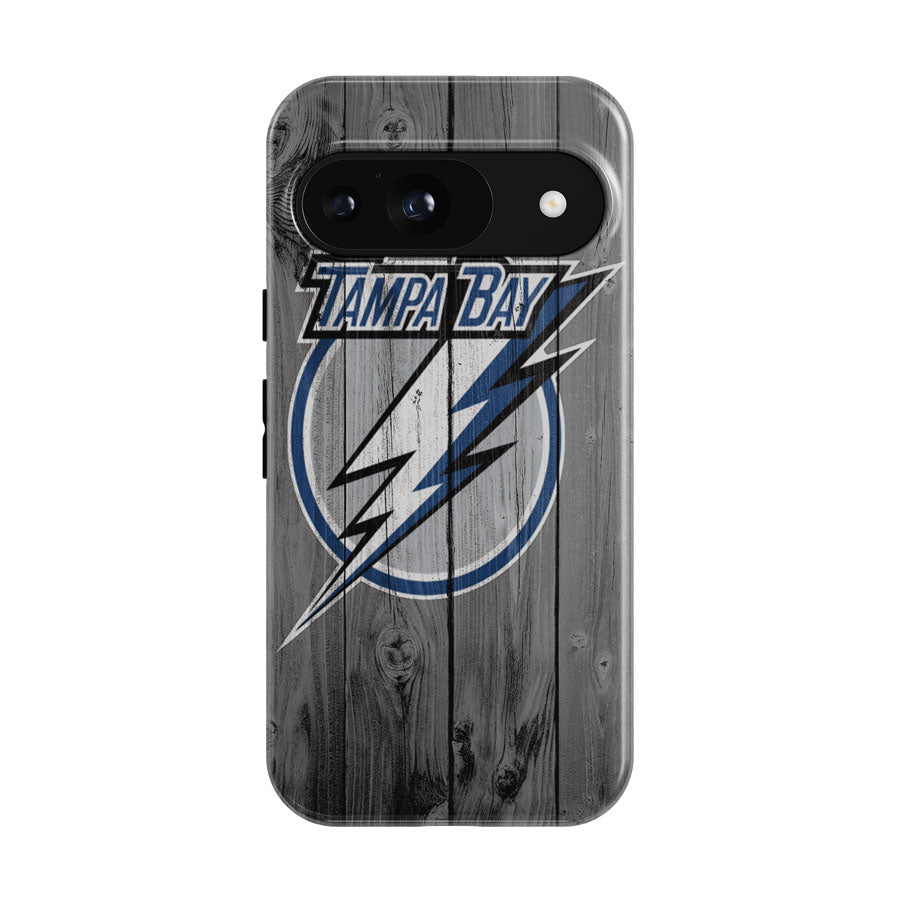 New Tampa Bay Lightning Nhl Logo Dark Wood Google Pixel 9 | 10 Pro Case