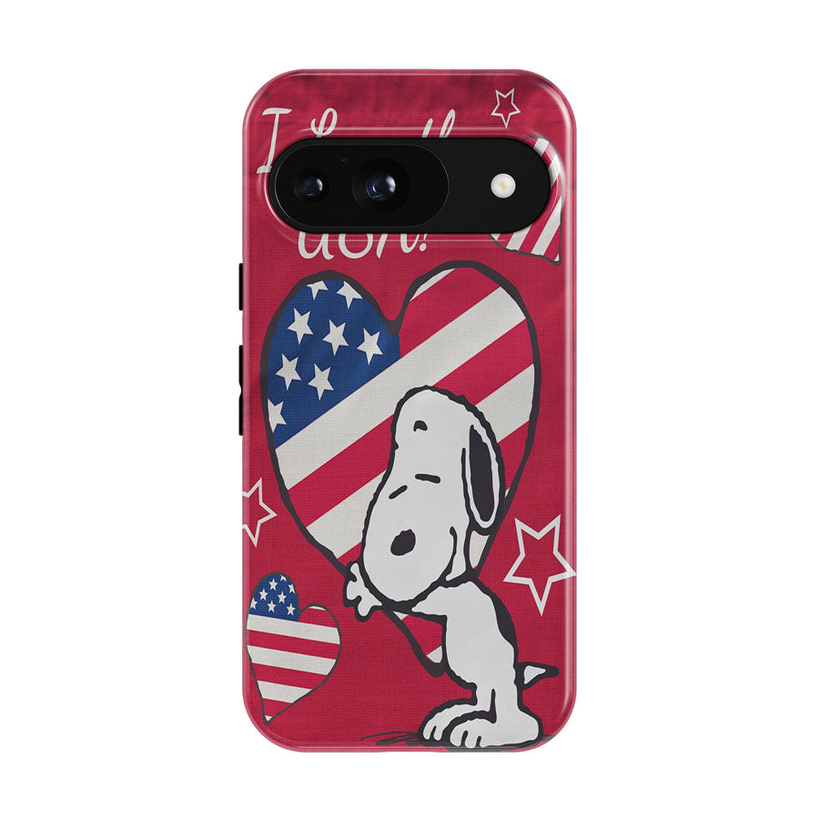 Peanuts I Love The Usa Snoopy Google Pixel 9 | 10 Pro Case