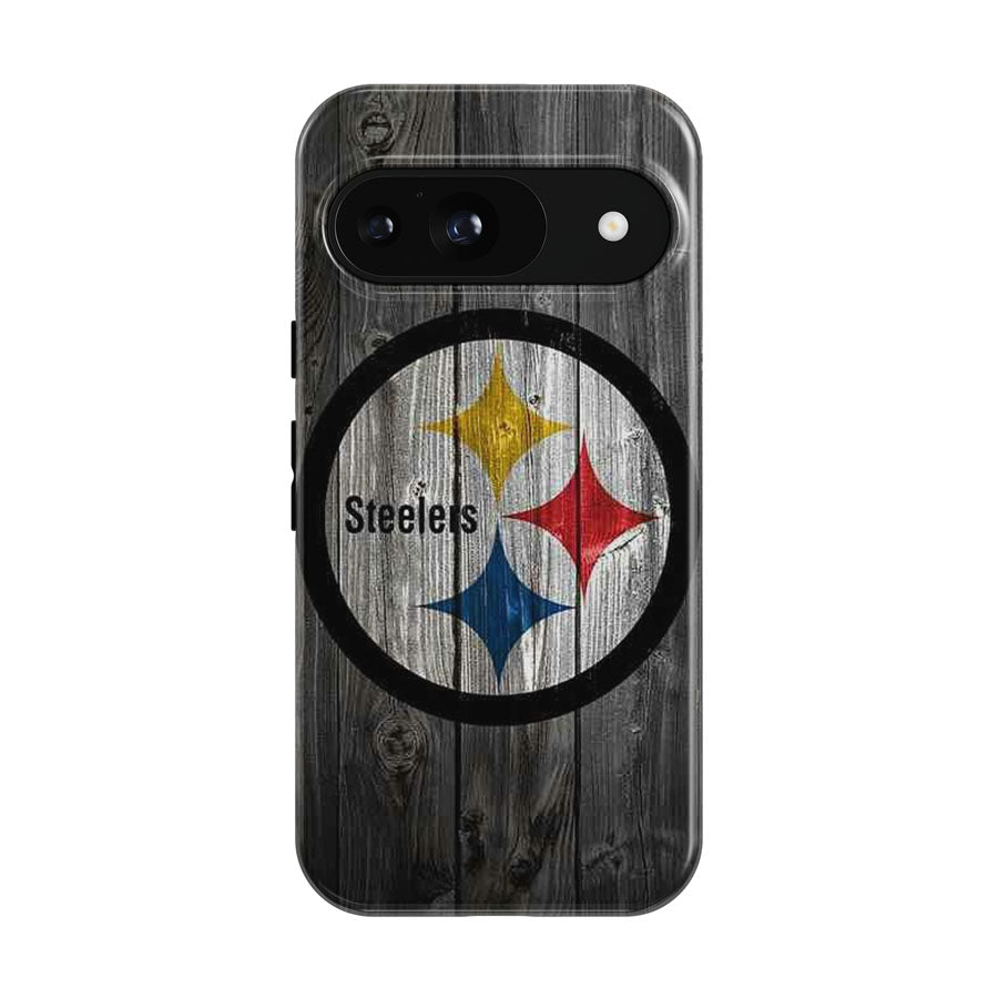 Pittsburgh Steelers Wooden Texture Logo Google Pixel 9 | 10 Pro Case