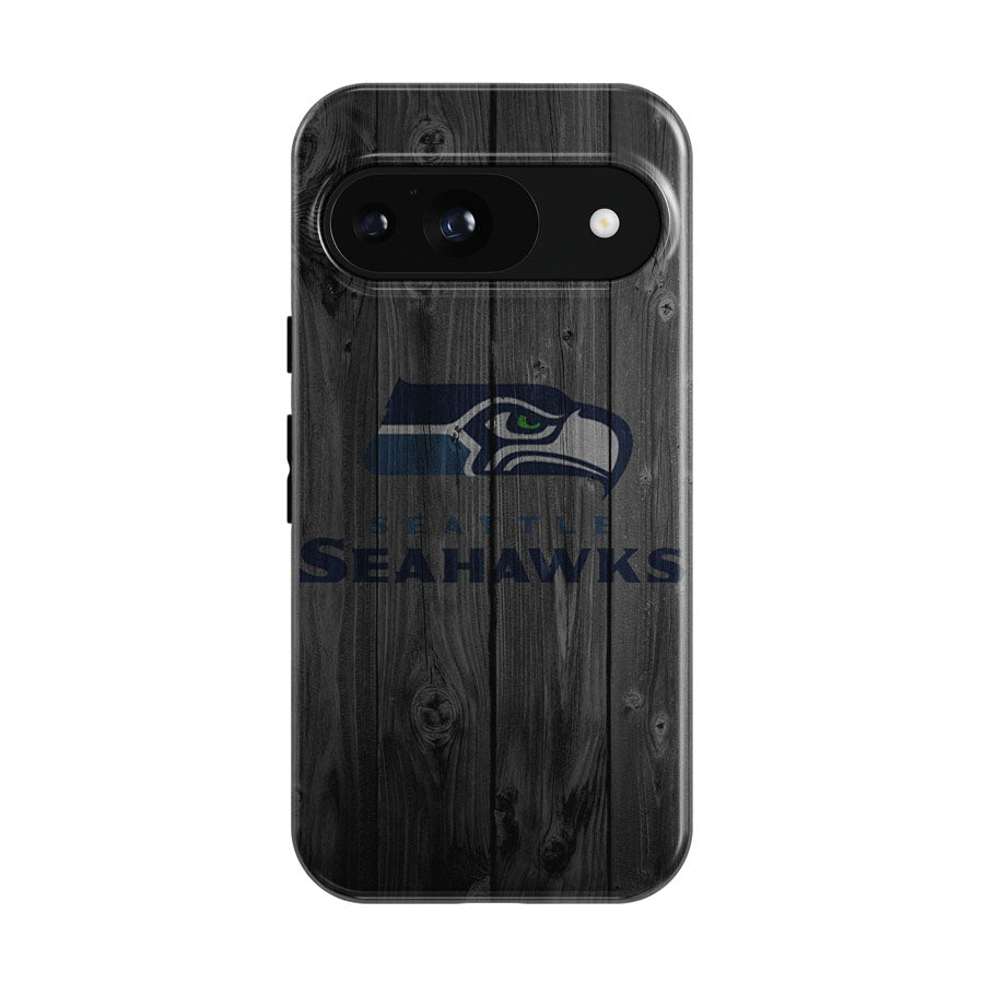 Seattle Seahawks Nfl Logo Dark Wood Wallpaper Google Pixel 9 | 10 Pro Case