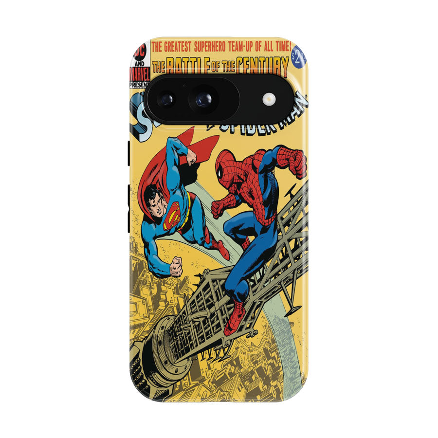 Superman Vs Spiderman Vintage Story Book Cover Google Pixel 9 | 10 Pro Case