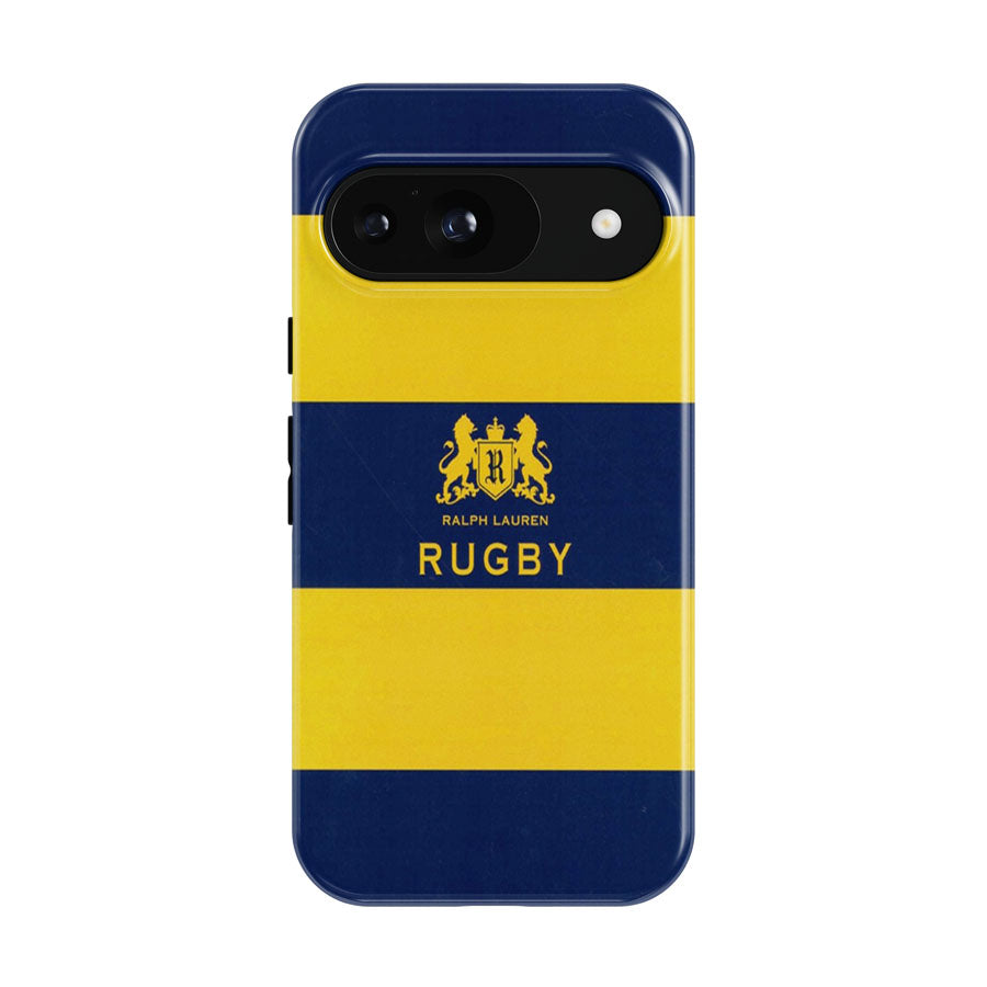 Yellow Blue Stripe Polo Ralph Lauren Rugby Logo Google Pixel 9 | 10 Pro Case
