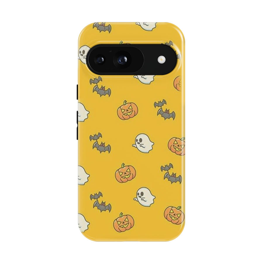 Yellow Halloween Pattern Google Pixel 9 | 10 Pro Case