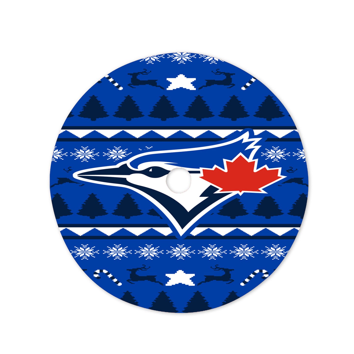 Blue Jays Sweater Christmas Tree Skirt 36 X 36 Inch