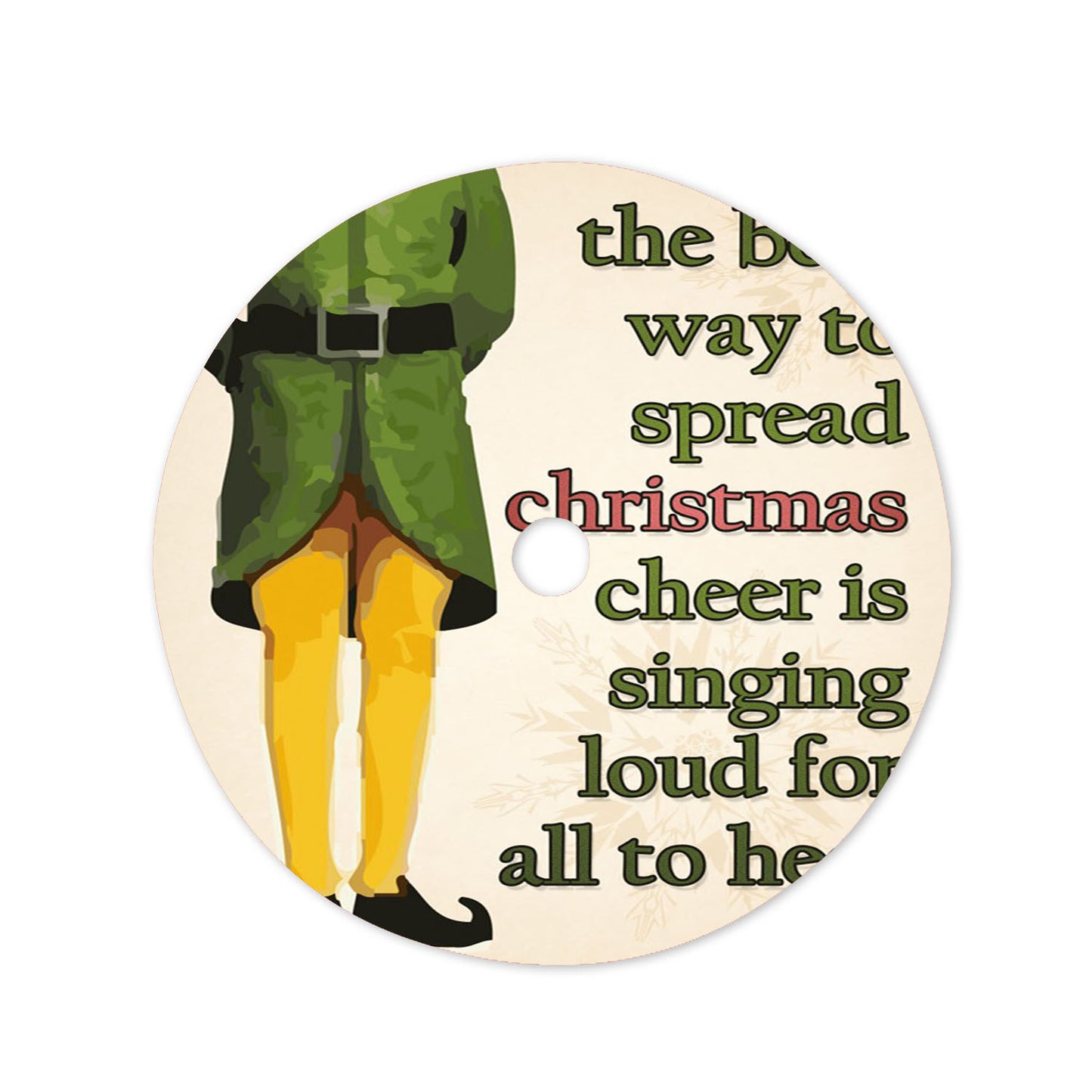 Elf Quote Christmas Tree Skirt 36 X 36 Inch