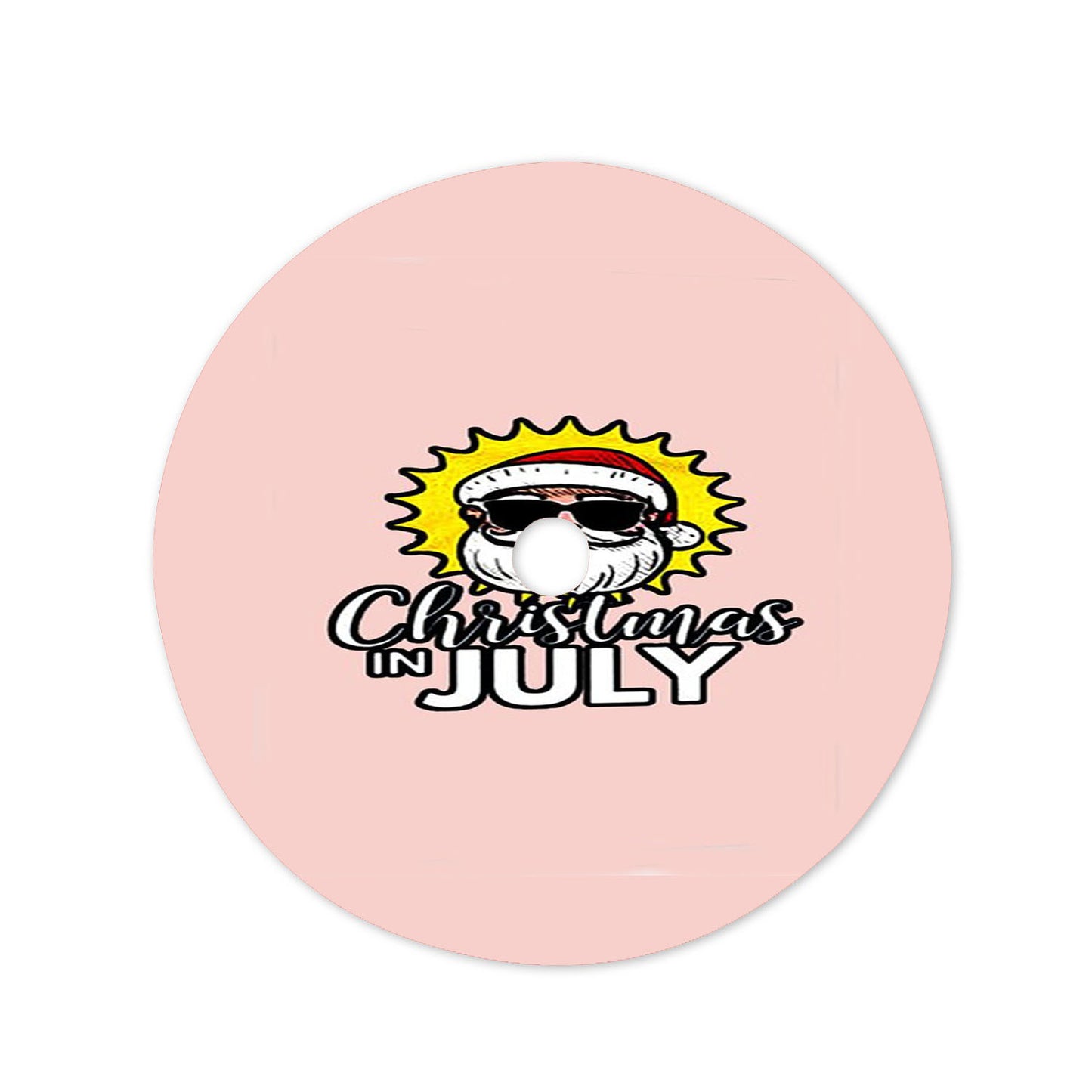 In July Santa With Sunglasses Christmas Tree Skirt 36 X 36 Inch