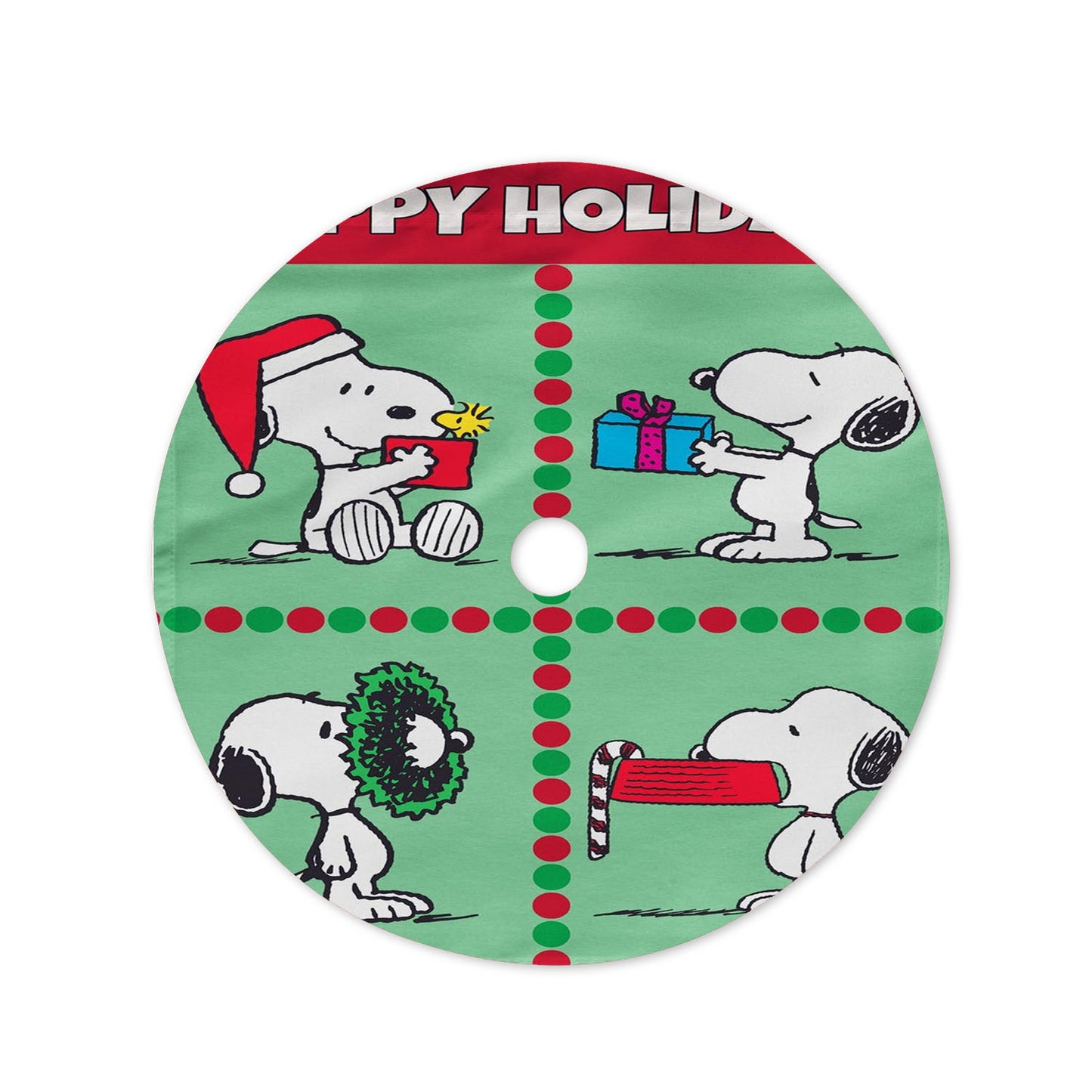 Scenes Peanuts Holiday Christmas Tree Skirt 36 X 36 Inch