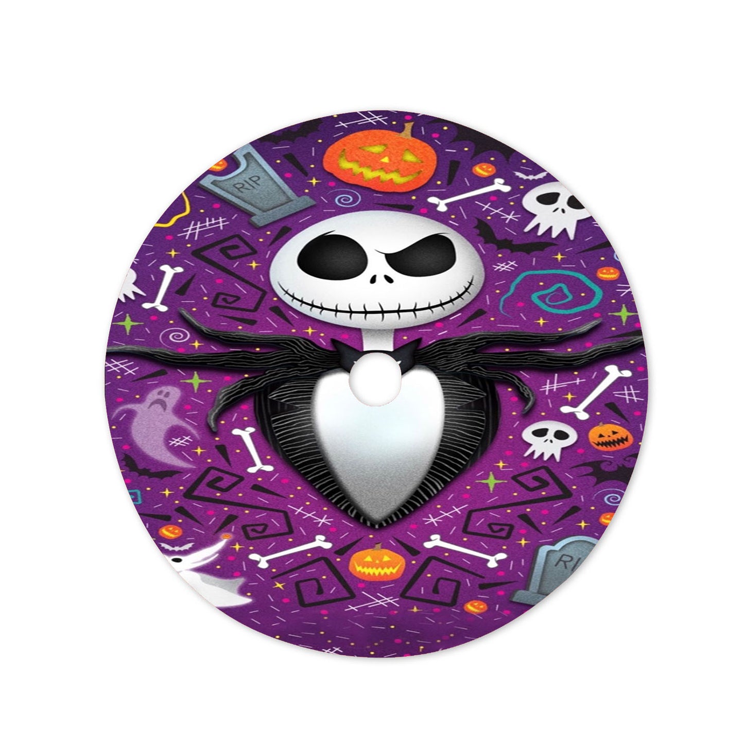 Cute Nightmare Before Purple Wallpaper Christmas Tree Skirt 36 X 36 Inch