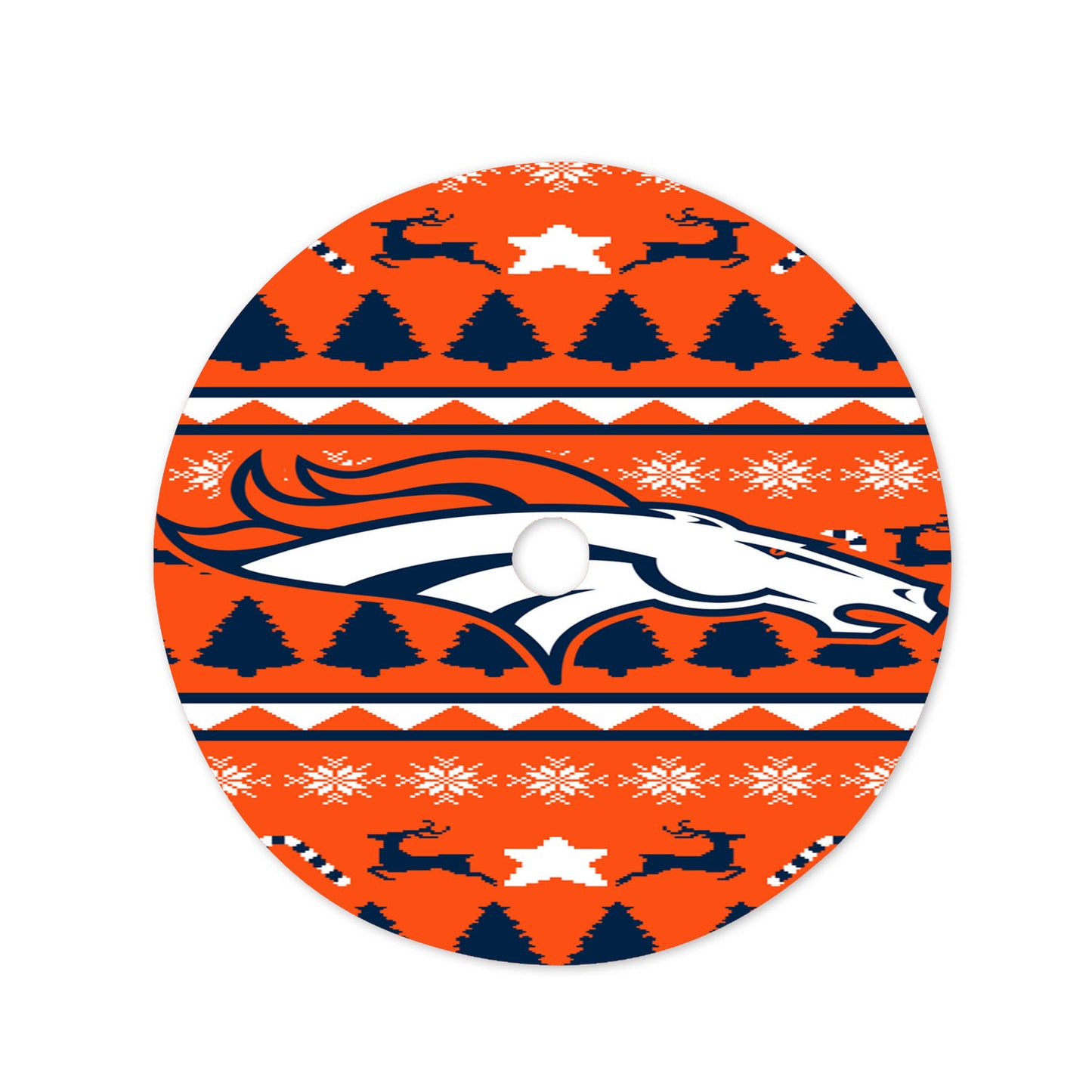 Denver Broncos Sweater Christmas Tree Skirt 36 X 36 Inch