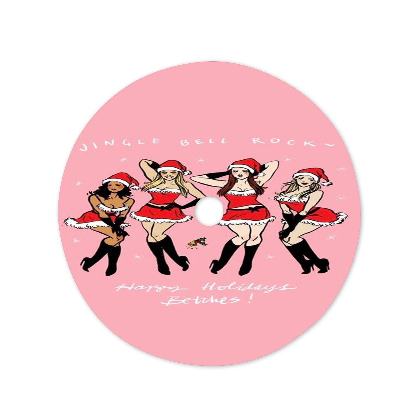 Jingle Bell Girl Christmas Tree Skirt 36 X 36 Inch