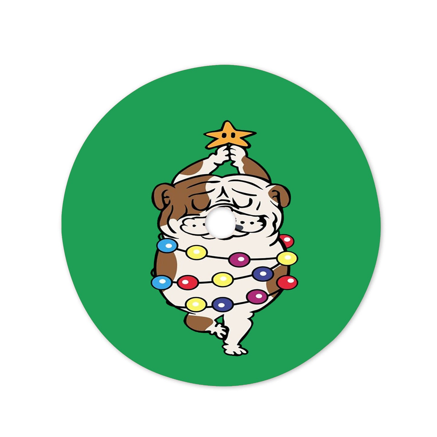 Merry English Bulldog Christmas Tree Skirt 36 X 36 Inch