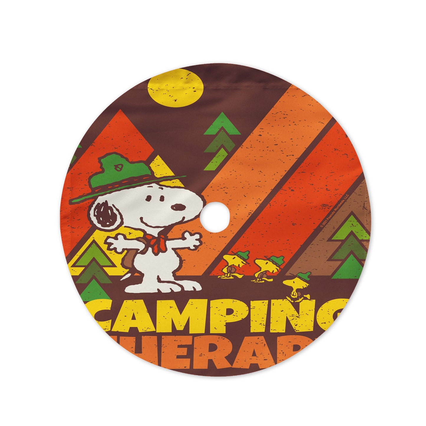 Peanuts Camping Therapy Snoopy Christmas Tree Skirt 36 X 36 Inch