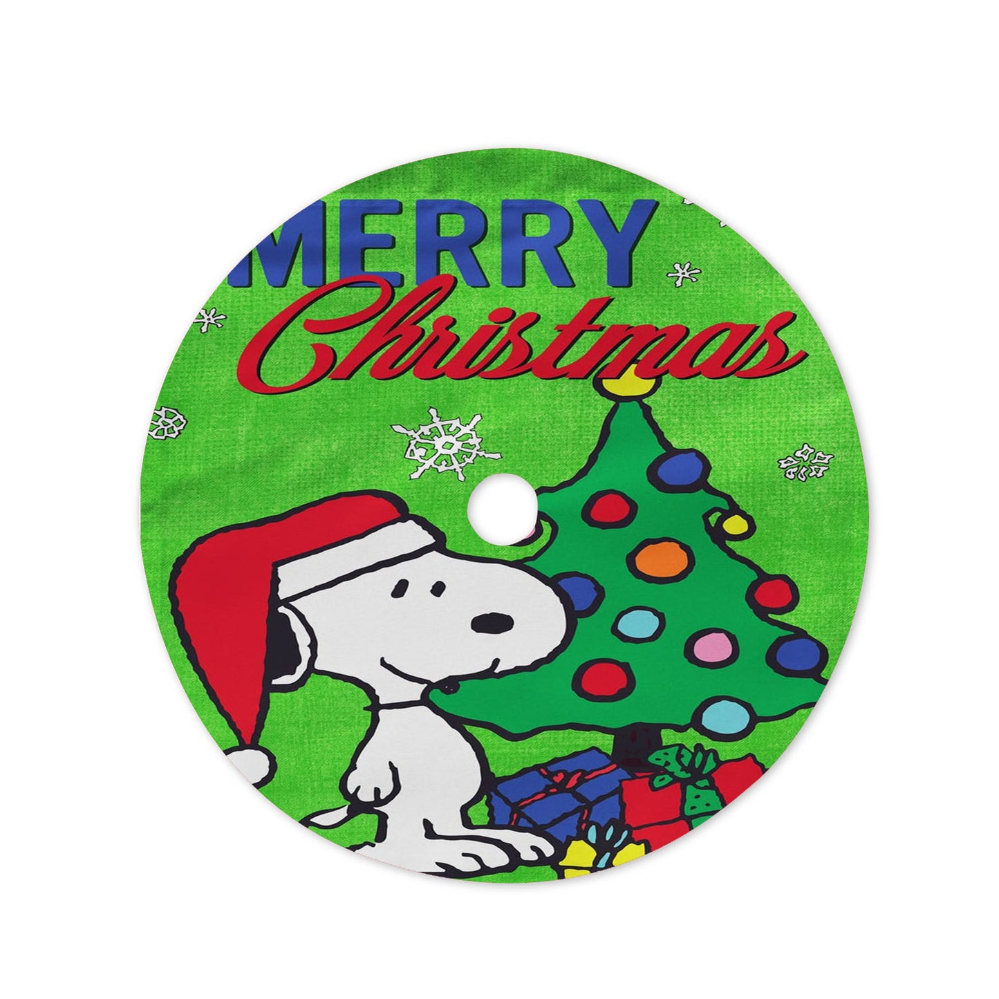 Peanuts Merry Snoopy Christmas Tree Skirt 36 X 36 Inch